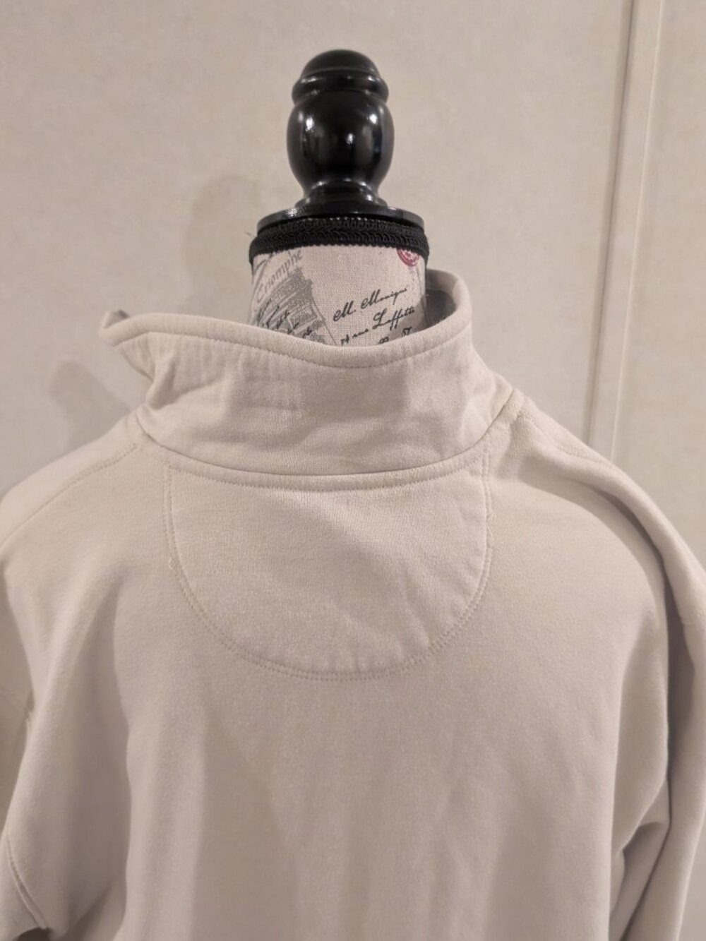 Van Heusen Flex Men's 1/4 Zip Pullover Sweatshirt Medium Cream Tan Fleece - Picture 8 of 9